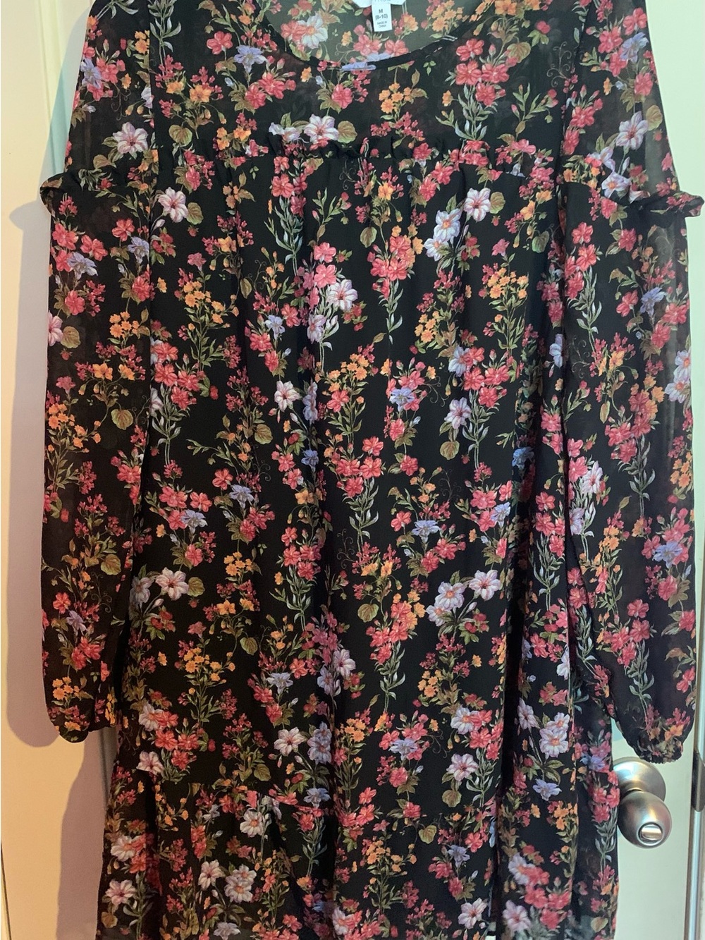 Time and Tru Black Floral Dress
